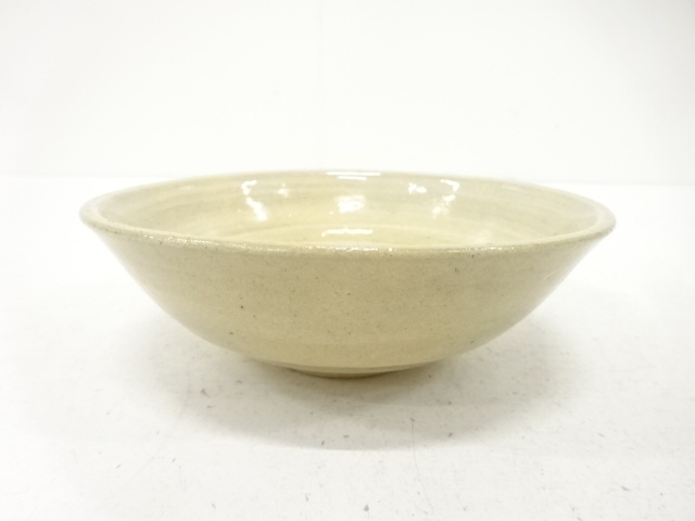JAPANESE TEA CEREMONY / FLAT TEA CHAWAN / ASH GLAZE